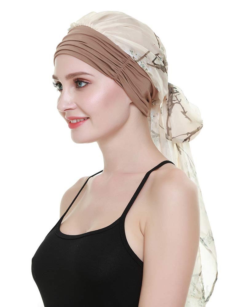 FocusCare HeadScarves for Cancer Patients Chemo Caps Headwear Cotton Bandana Chemotherapy Headcovers Morning Light - Image 1